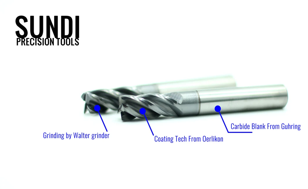 HRC55 Solid Carbide Two Head Inner Flat Milling Cutter Corner Radius Tapered End Mill