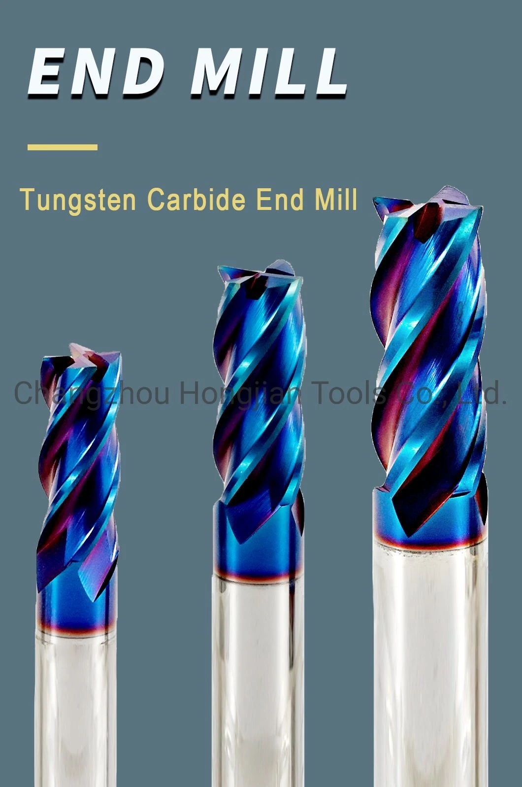 Flutes Solid Carbide Ball Nose End Mills with Black Nano Coating